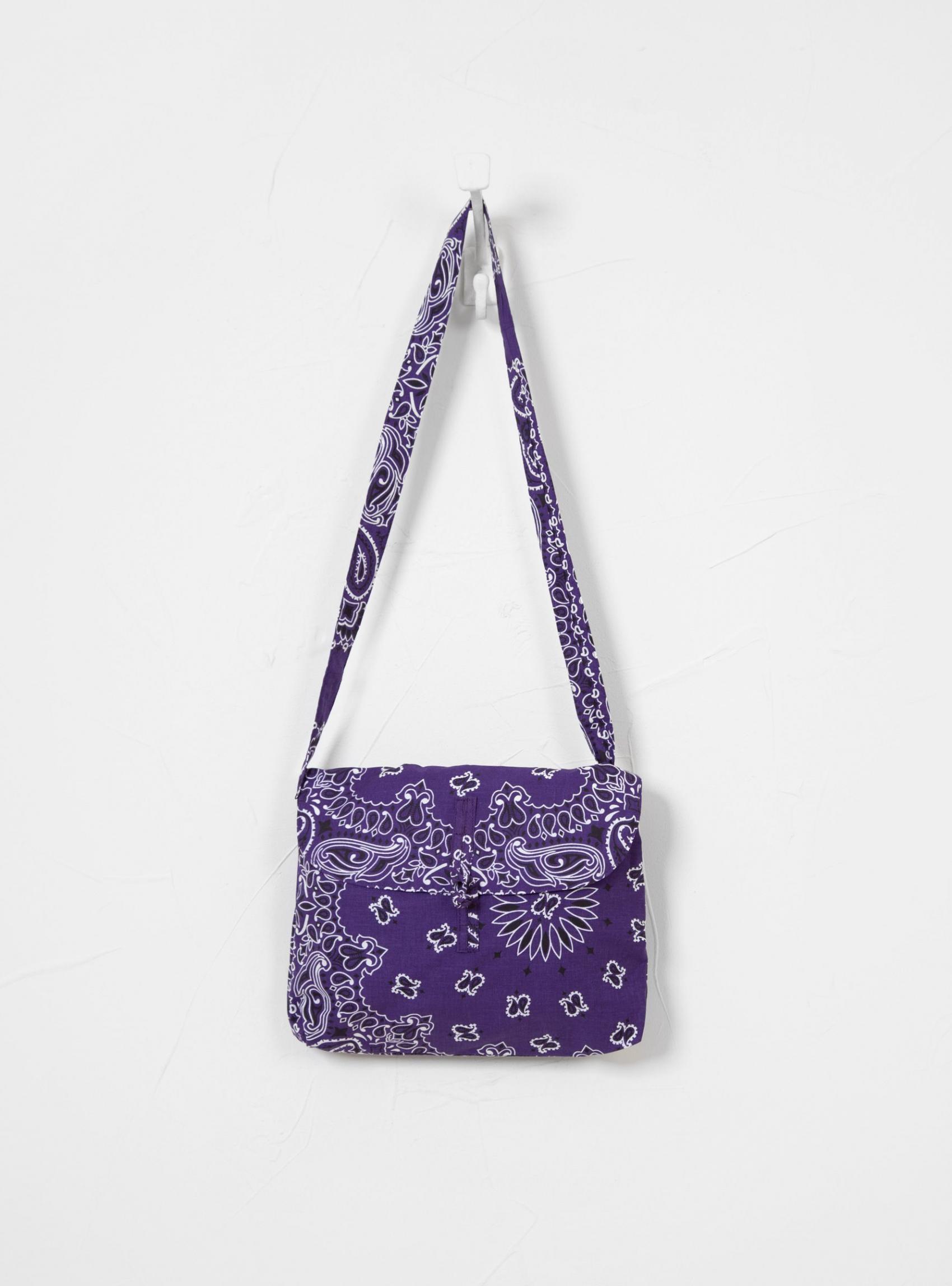Bags | Infielder Design Mens Cotton Bandana Shoulder Bag Purple Purple