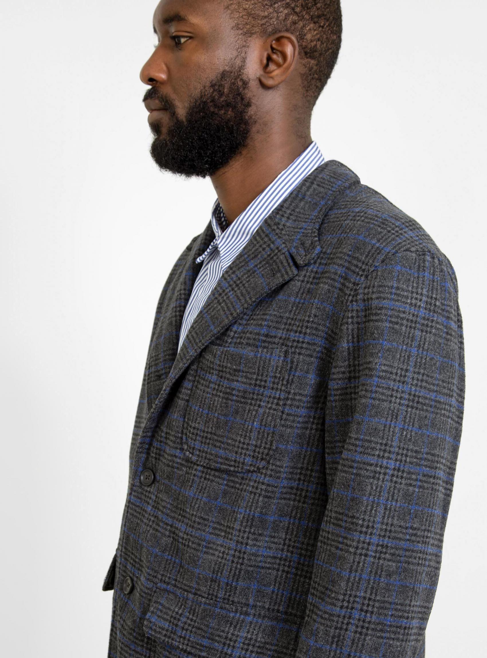 Jackets & Outerwear | Engineered Garments Mens Loiter Jacket Dark Grey & Blue Grey & Blue