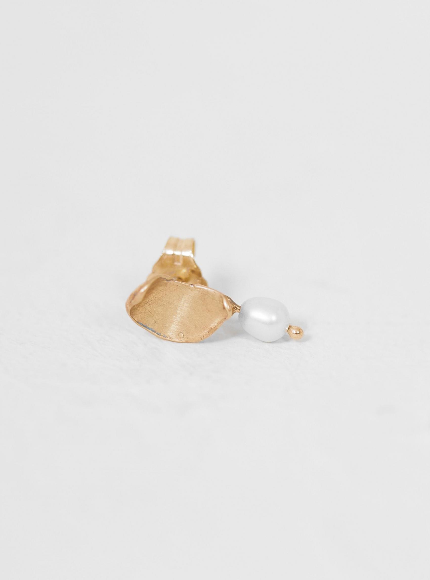 Jewellery | Wwake Womens Right Pearl Dewdrop Single Earring 14K Yellow Gold Yellow