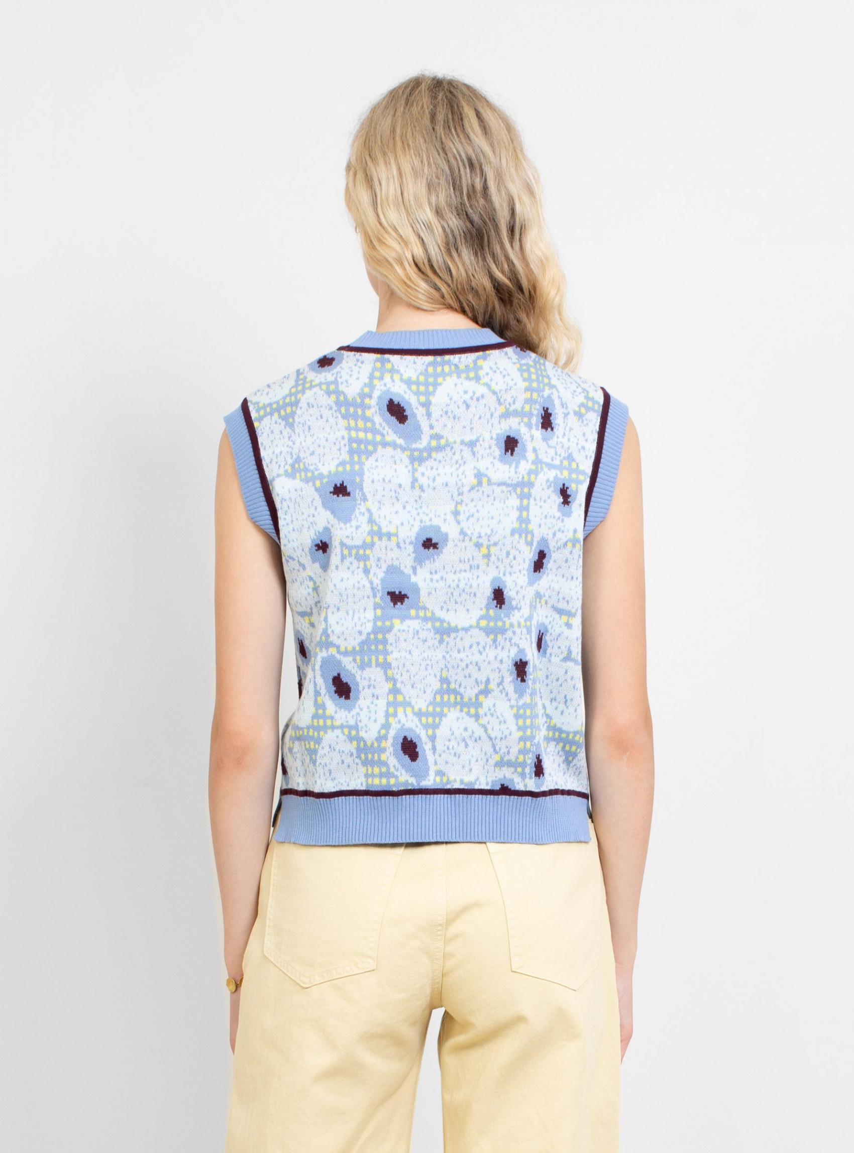 Knitwear | Henrik Vibskov Womens Berry Knit Vest Mint Blueberry Blue