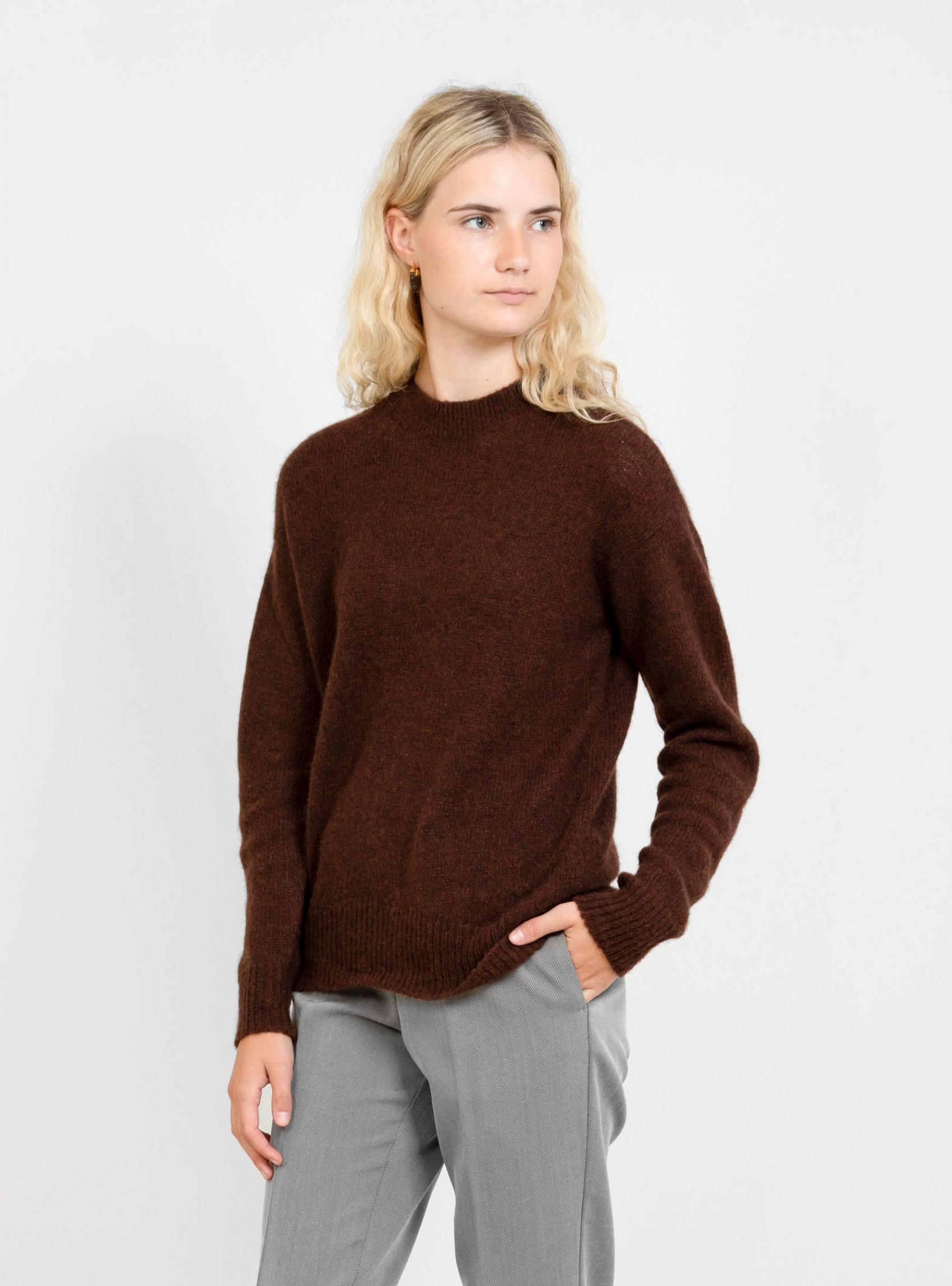 Knitwear | Himalayan Cashmere Company Womens Crewneck Short Sweater Americano Brown Brown