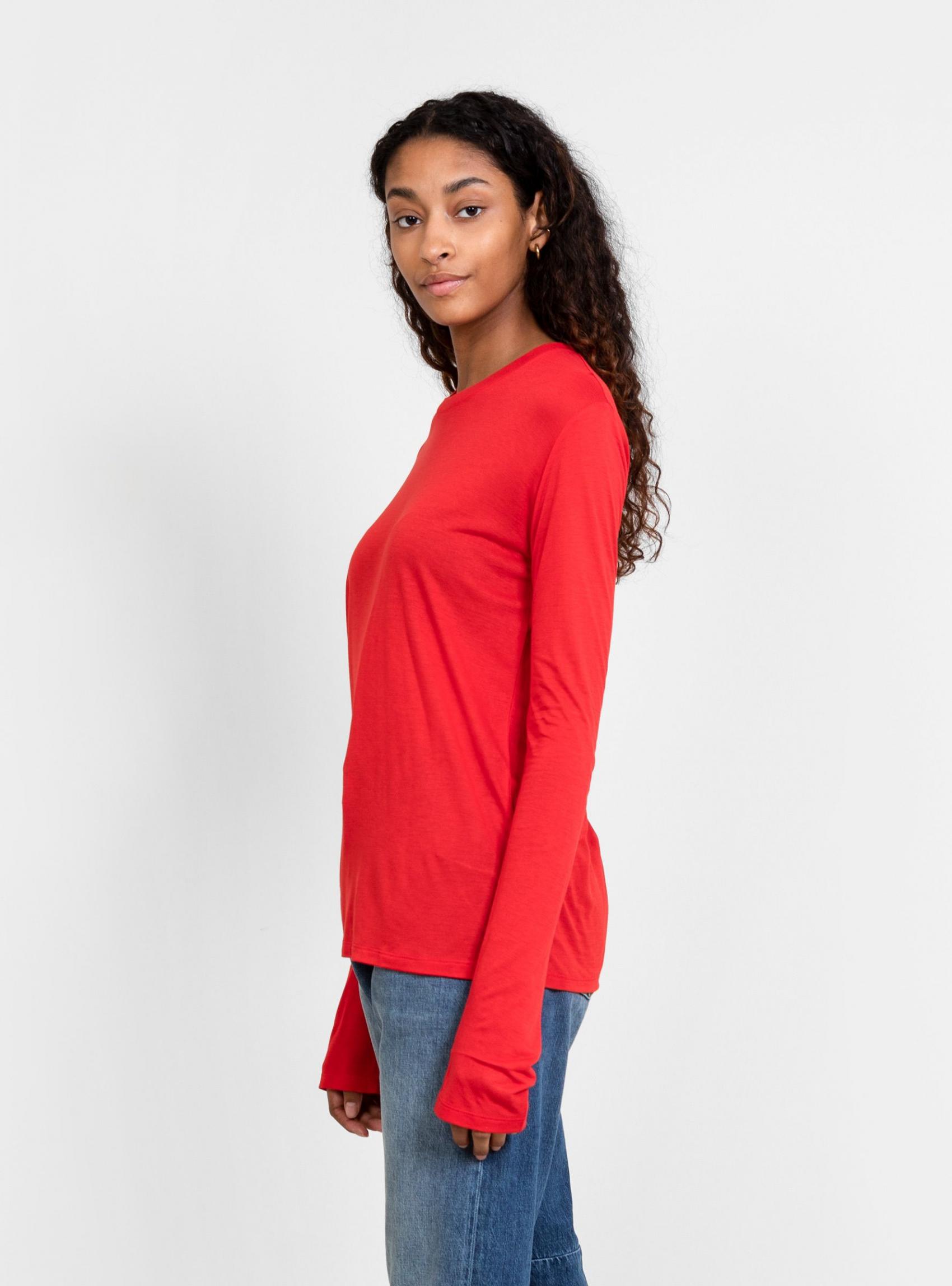 T-Shirts | Baserange Womens Loose Long Sleeve T-Shirt Yuam Red Red