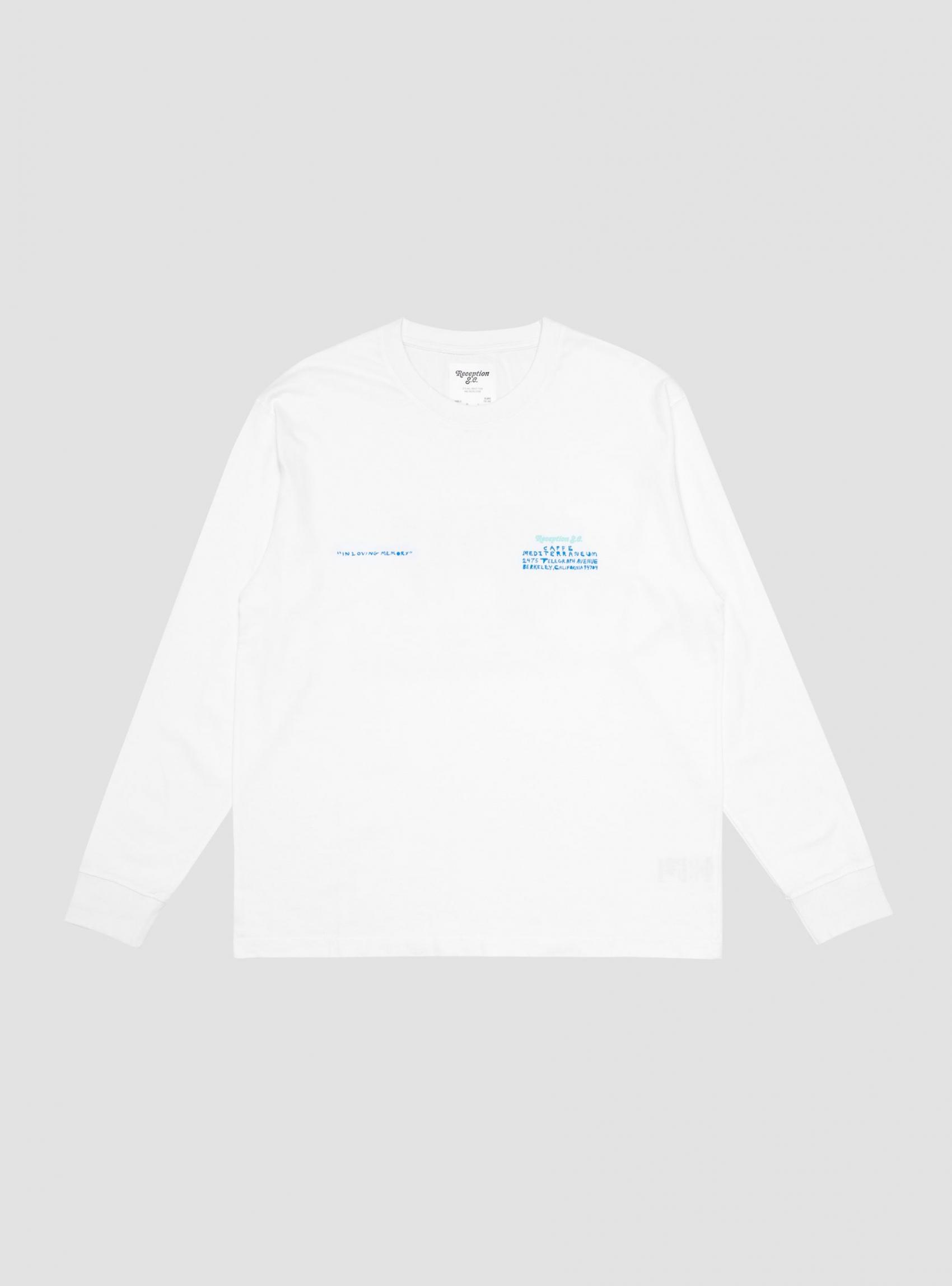 T-Shirts | Reception Mens Cafe Med Long Sleeve Tee White White